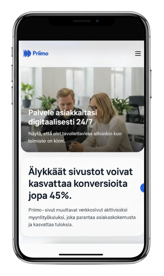 Example of a mobile-optimized business website on an iPhone