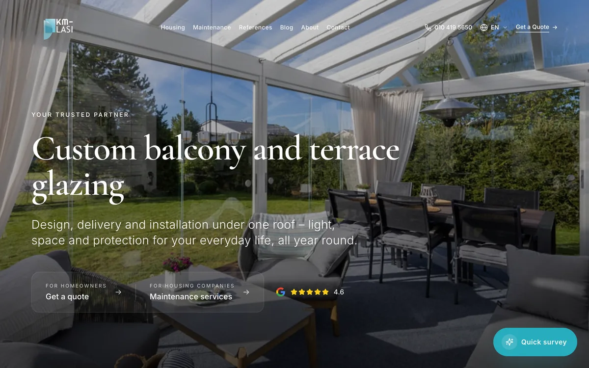 KM-Lasi website built by Priimo